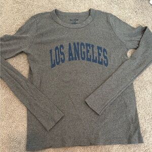 Brandy Melville XS Gray Long Sleeve 'Los Angeles' Shirt
